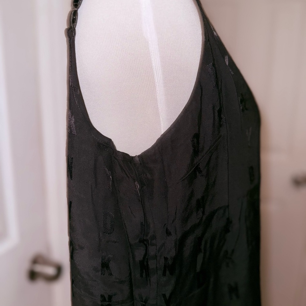 DKNY Black Midi Dress leather straps - Picture 5 of 9